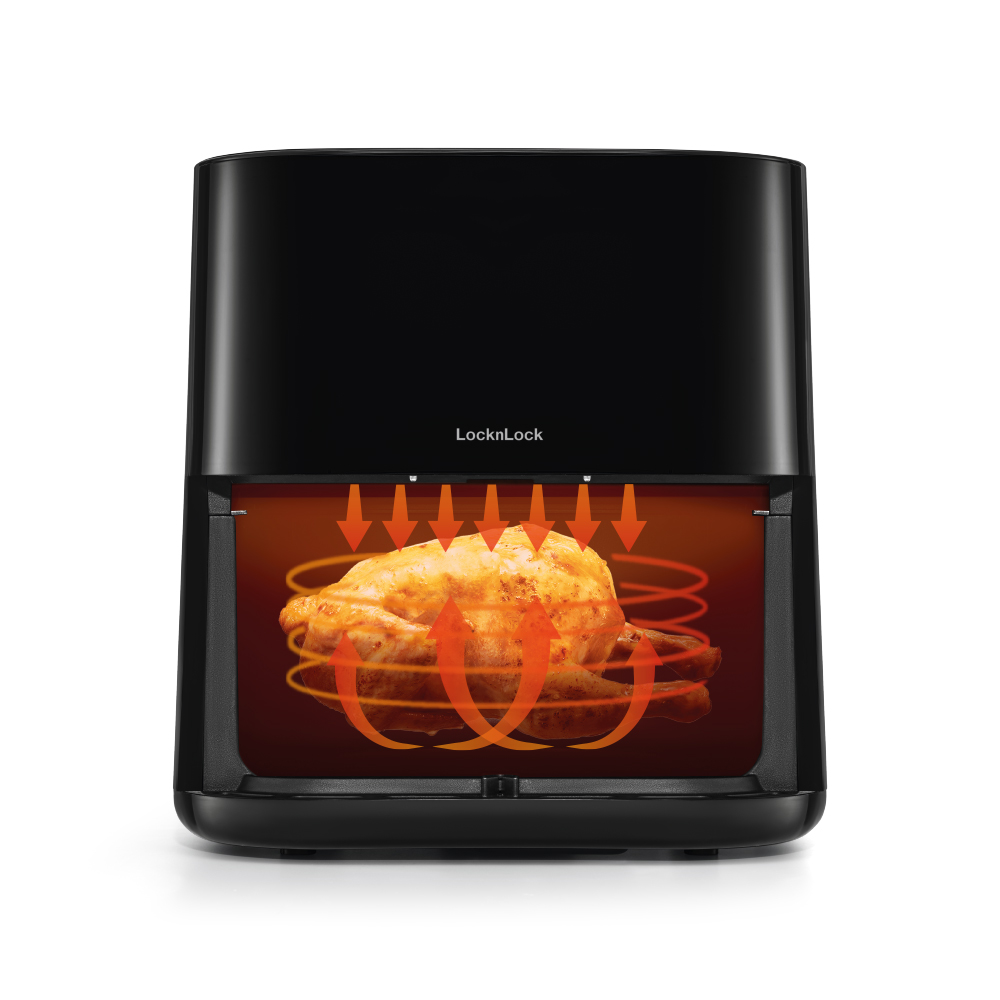 [Áp voucher giảm thêm 300k] Nồi Chiên Không Dầu LocknLock Visible Air Fryer Cube 5.5L - Màu Đen - EJF996BLK, , large image number 1